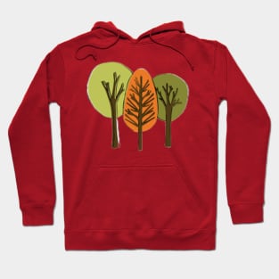 ORANGE GREEN TREES DESIGN Hoodie